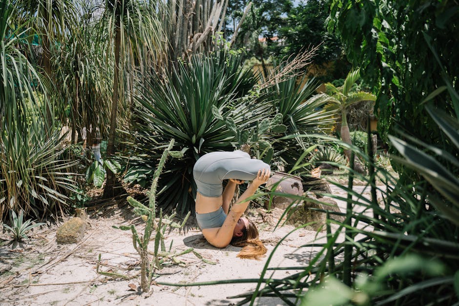 Woman practicing yoga in nature